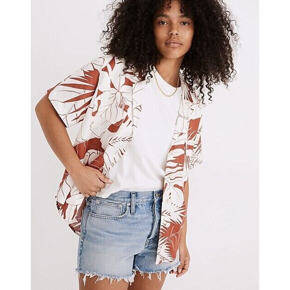 Madewell Relaxed Denim Shorts Mid Rise Button Fly Destroyed Hem Edition 29 - Picture 12 of 12